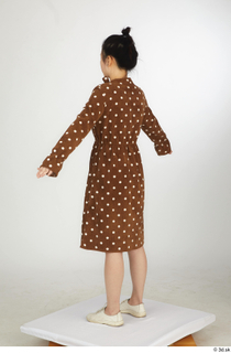 Aera brown dots dress casual dressed standing white oxford shoes…